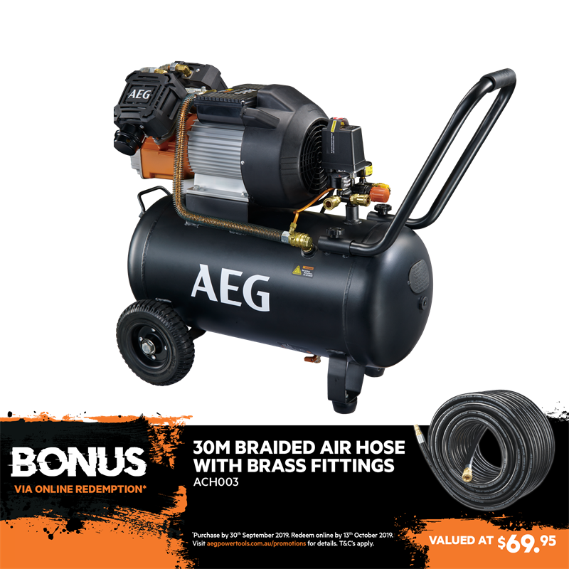 AEG 50L 2.85HP VTwin Air Compressor Bunnings Warehouse