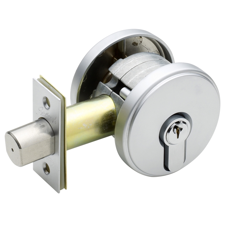 Gainsborough 20mm Satin Chrome Round Stepped Deadbolt | Bunnings Warehouse