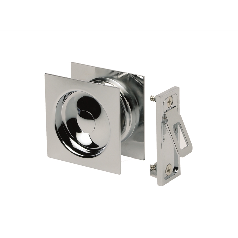 Gainsborough Satin Chrome Square Sliding Cavity Passage Set