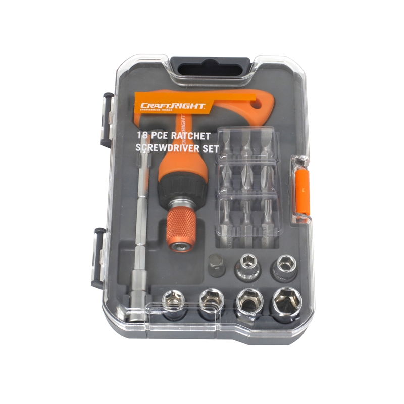 Craftright 18 Piece Ratcheting Screwdriver Set Bunnings Warehouse