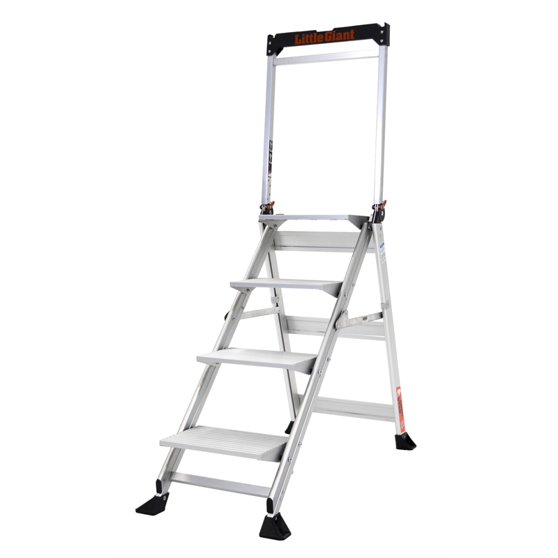 Little Giant Jumbo Step 4 Step Ladder With Handrail Bunnings Warehouse