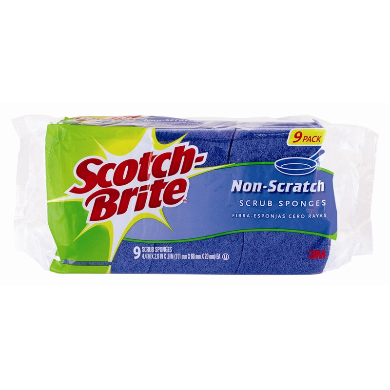 Scotch-Brite Non-Scratch Scrub Sponges 111m x 66m x 20mm - 9 Pack