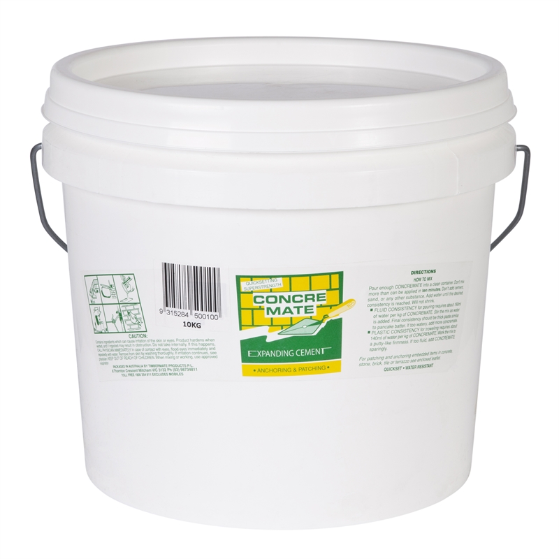 Timbermate Concremate Expanding Cement - 10kg | Bunnings Warehouse