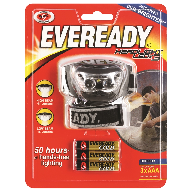 Eveready 3 LED Headlight Bunnings Warehouse