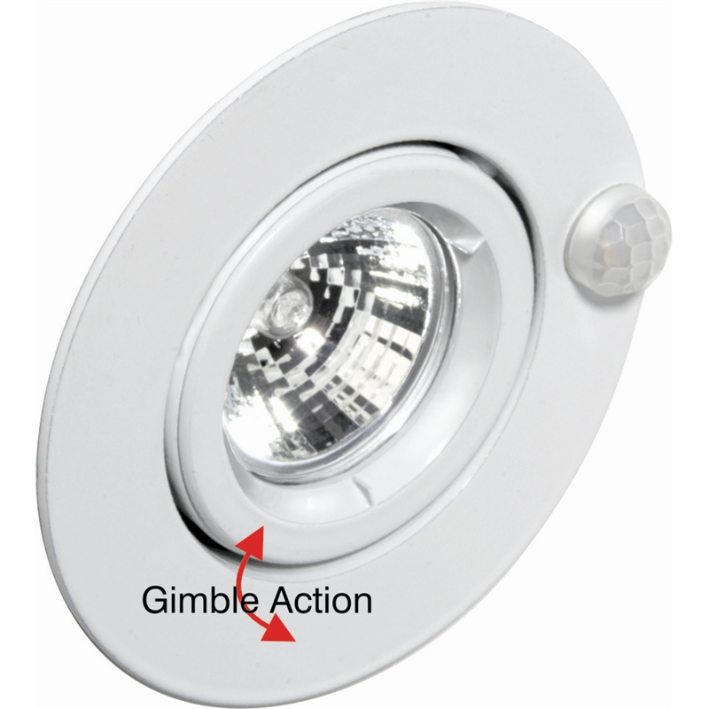 NELSON 240v 50 Watt Gimble Downlight with Sensor White MPES701 I/N