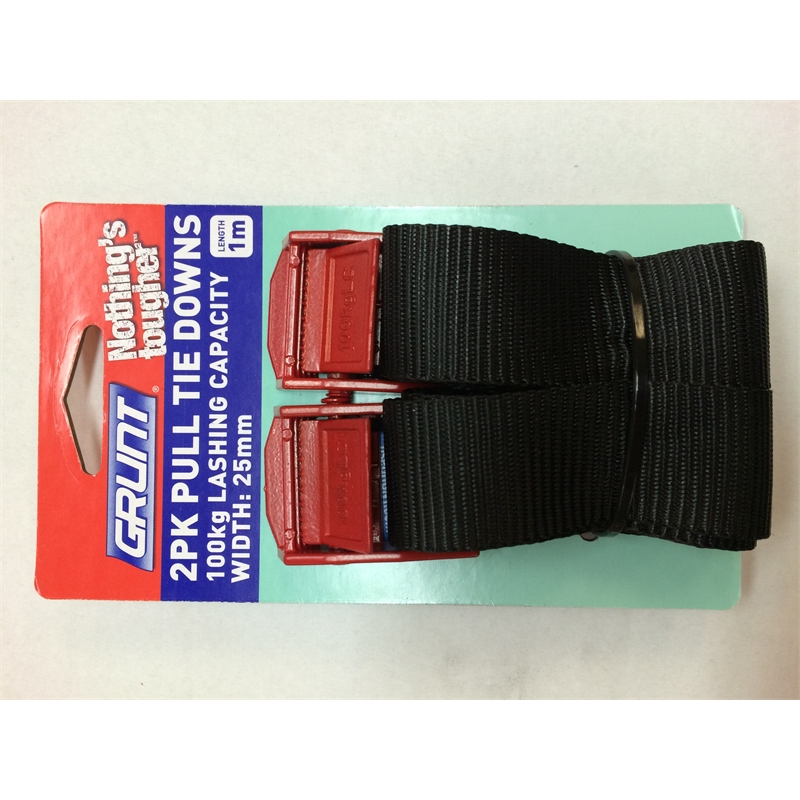 Grunt 25mm x 0.5m Pull Tie Down Strap 2 Pack Bunnings Warehouse