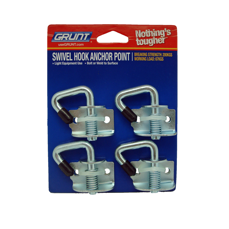 Grunt 67kg Swivel Hook Anchor Point 4 Pack Bunnings Warehouse