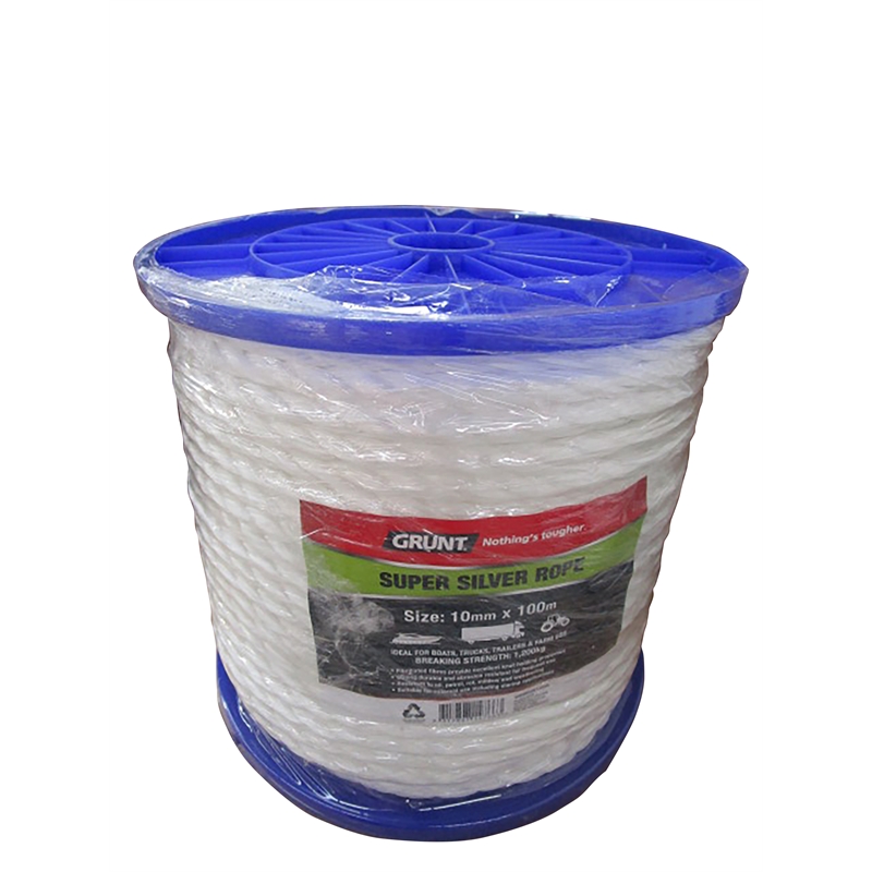 Grunt 10mm x 100m Super Silver Rope Reel Bunnings Warehouse