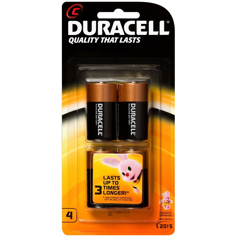 Duracell C Alkaline Batteries 4 Pack I/N 4414326 Bunnings Warehouse