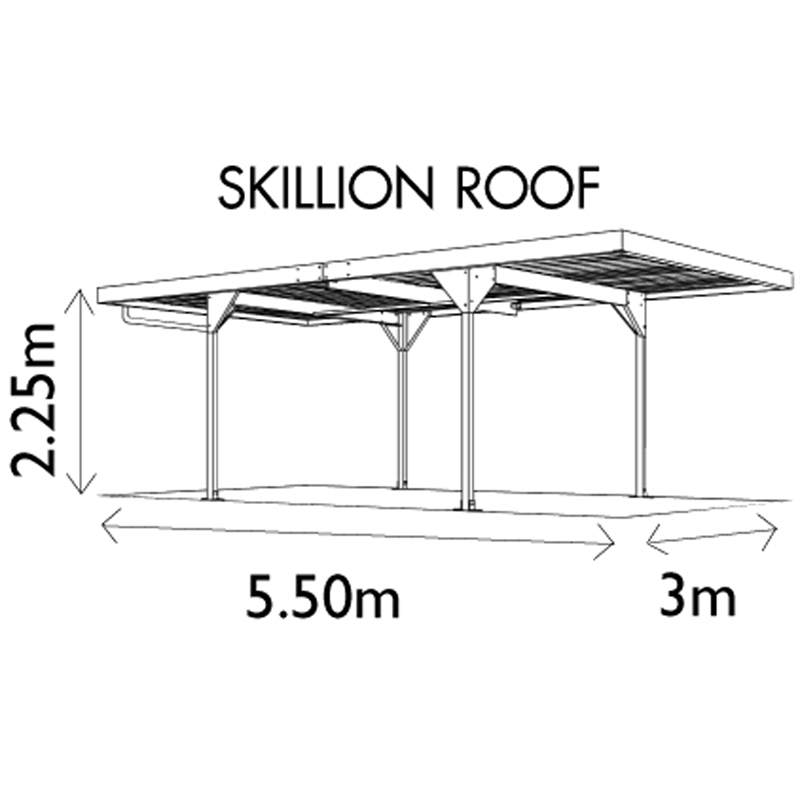 Absco Sheds 3 X 5 5 X 2 25m Colorbond Single Carport With