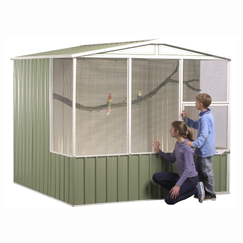 Absco Sheds 2.26 x 2.22 x 2.0m Pale Eucalypt Aviary | Bunnings 