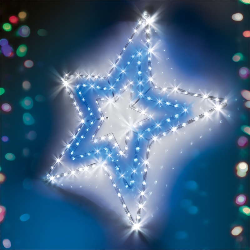 lytworx blue and white led tri level star silhouette rope lytworx blue and white led tri level star silhouette rope