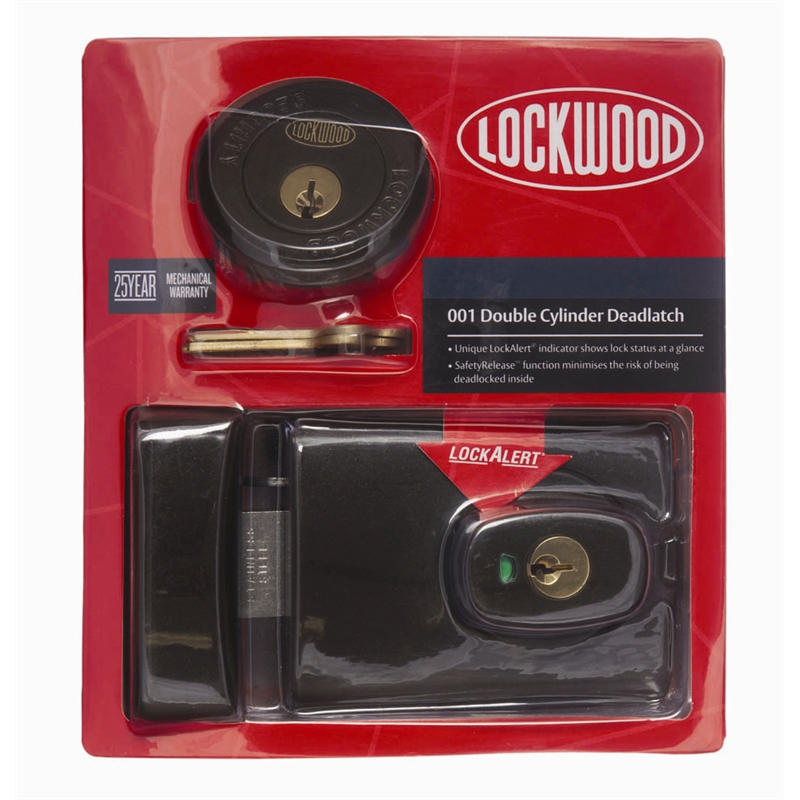 Lockwood Brown Automatic 001 Double Cylinder Deadlatch Bunnings Warehouse