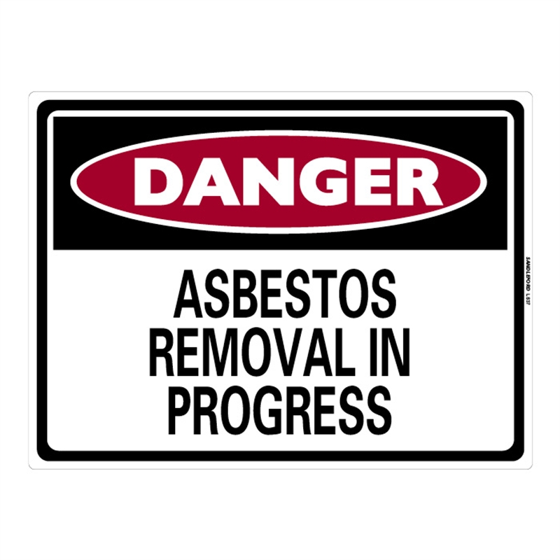 Sandleford 450 x 600mm Asbestos Removal In Progress Plastic Sign I/N ...