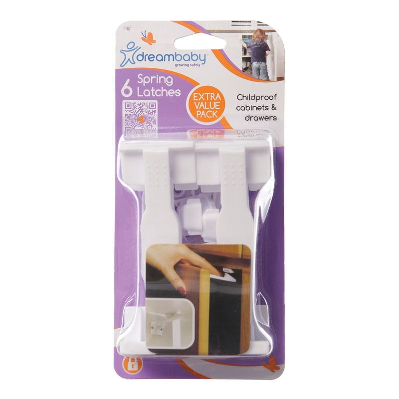 Dreambaby Child Safety Spring Latches 6 Pack Bunnings Warehouse