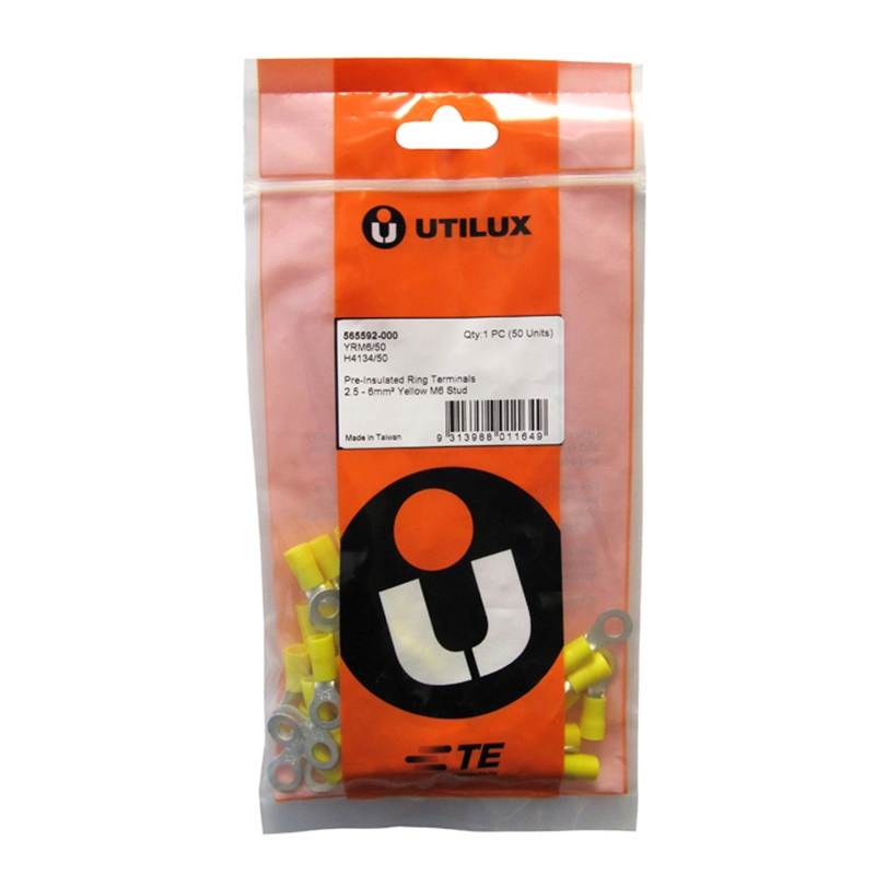 Utilux M6 PreInsulated Ring Terminal 100 Pack I/N 4330958 Bunnings