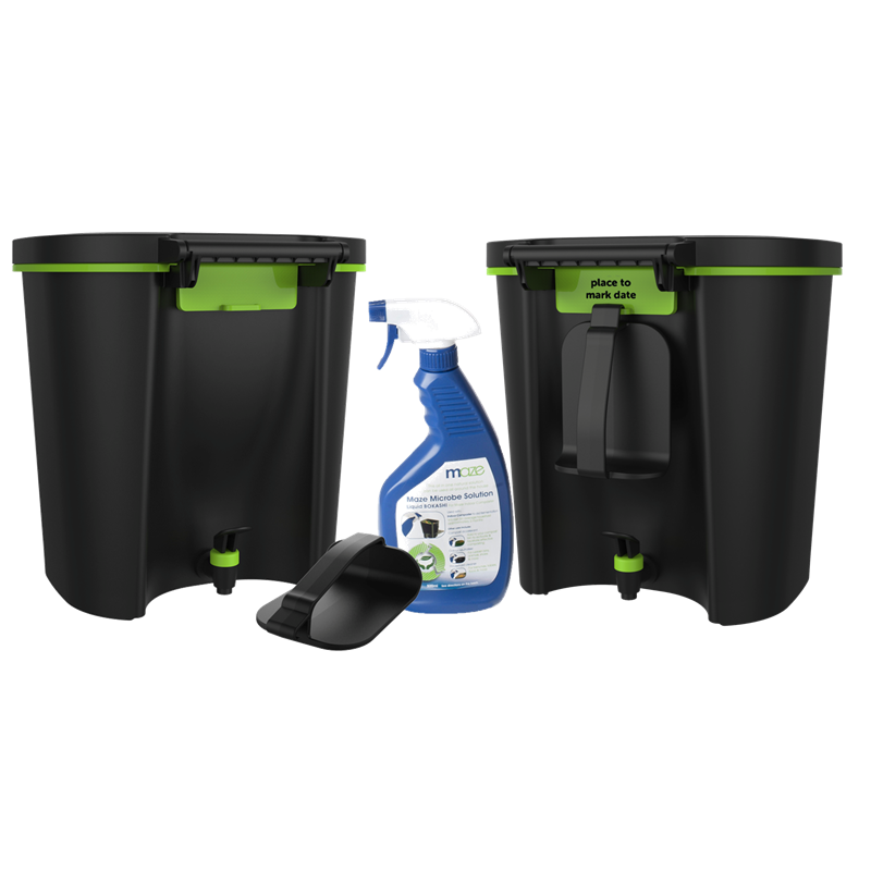 Maze 12L Bokashi Indoor Compost Bin Twin Pack Bunnings Warehouse