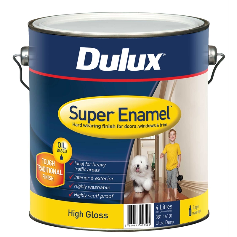 Dulux Super Enamel 4L High Gloss Ultra Deep Enamel Paint | Bunnings ...