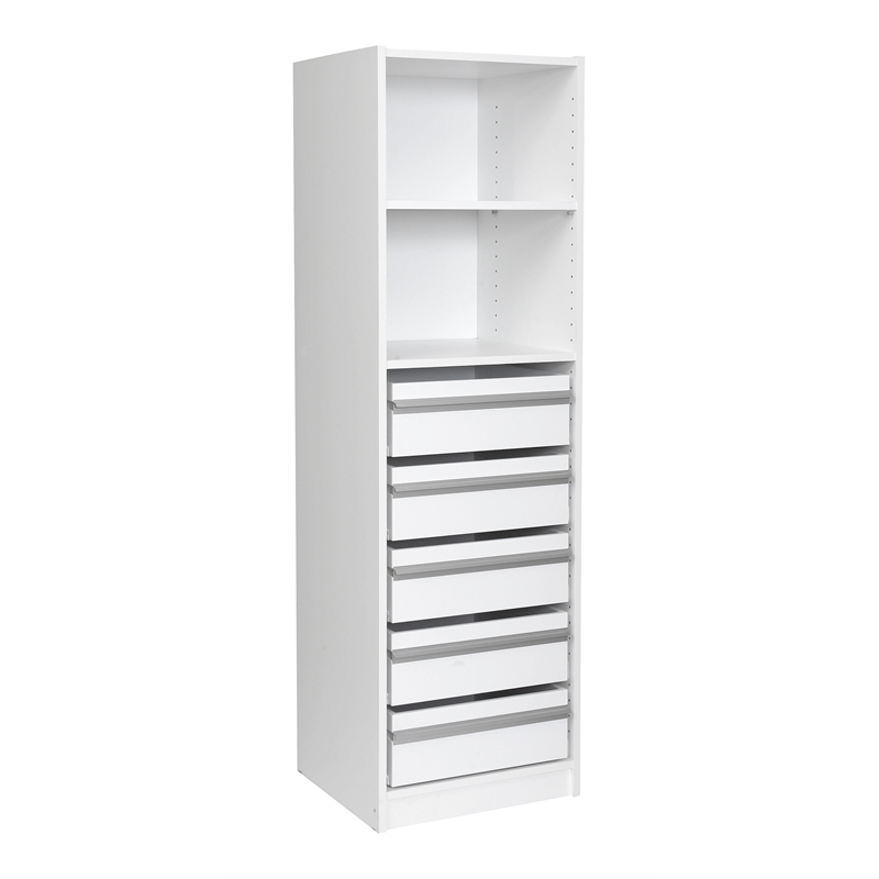 Multi-store 1495 x 450 x 430mm 1 Shelf 5 Drawer Wardrobe 