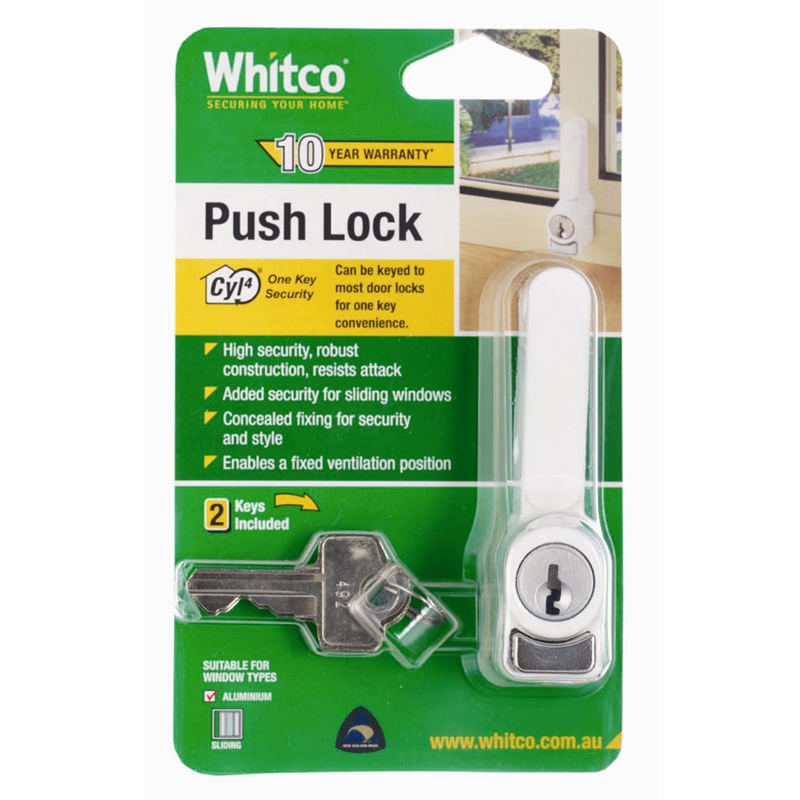 Whitco White CYL4 Sliding Lock Bunnings Warehouse