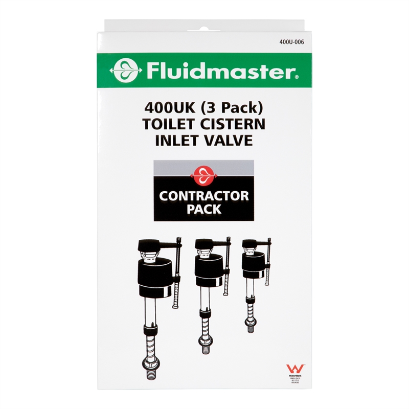 Fluidmaster 400uk Contractor Toilet Cistern Inlet Valves 3 Pack