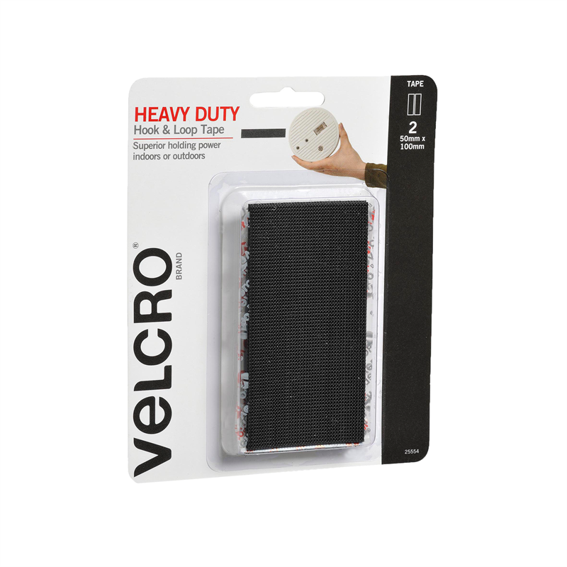 VELCRO® Brand 50 x 100mm Heavy Duty Hook And Loop Tape 2 Pack