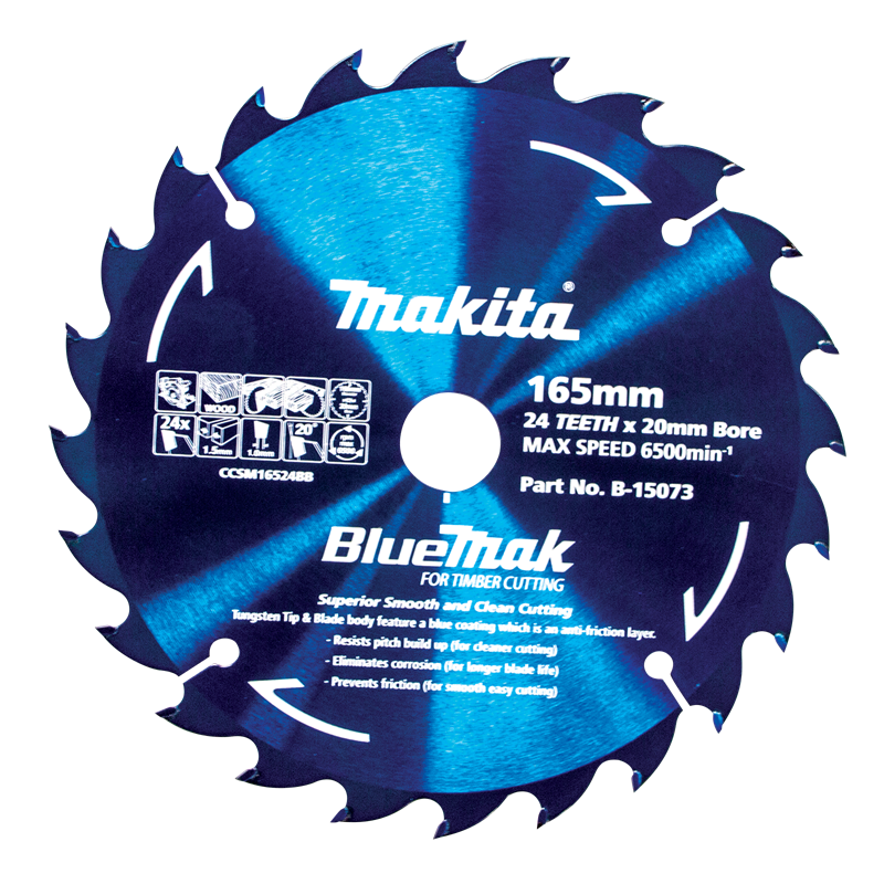 Makita 165mm 24T BlueMak Circular Saw Blade Bunnings Warehouse Makita 165mm 24T BlueMak Circular Saw Blade Bunnings Warehouse