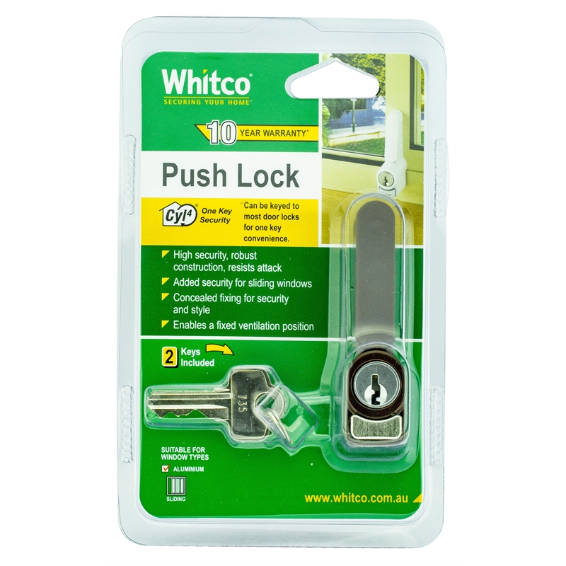 Whitco Sliding Window Push Lock Mahogany Bunnings Warehouse