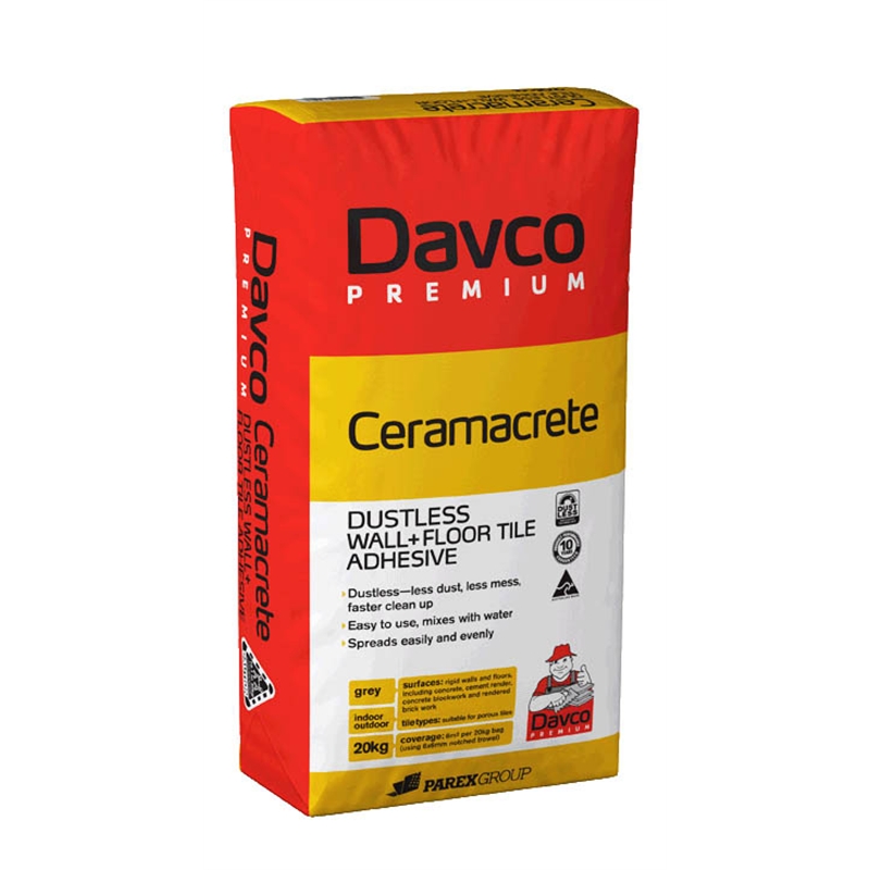 Davco 20kg Grey Ceramacrete Tile Adhesive Bunnings Warehouse