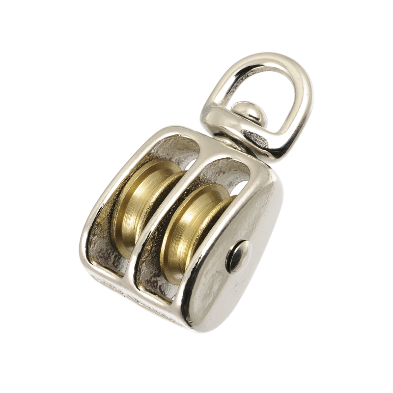 Zenith 25mm Nickel Plated Brass Double Pulley Bunnings Warehouse