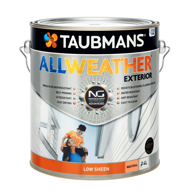 Taubmans All Weather Low Sheen Neutral Exterior Paint 4L
