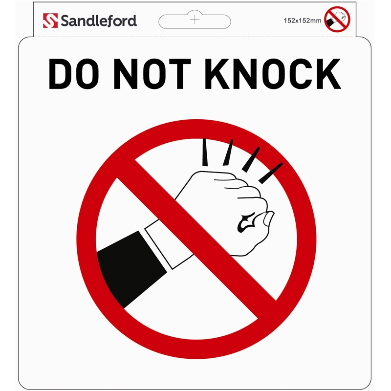 Sandleford 152mm Self Adhesive Do Not Knock Sign Bunnings Warehouse