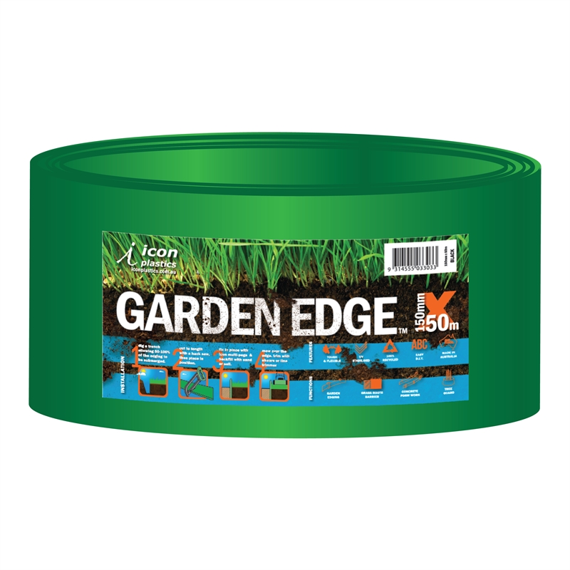 Icon Plastics 150mm 10m Green Garden Edge I/N 3321000 | Bunnings Warehouse