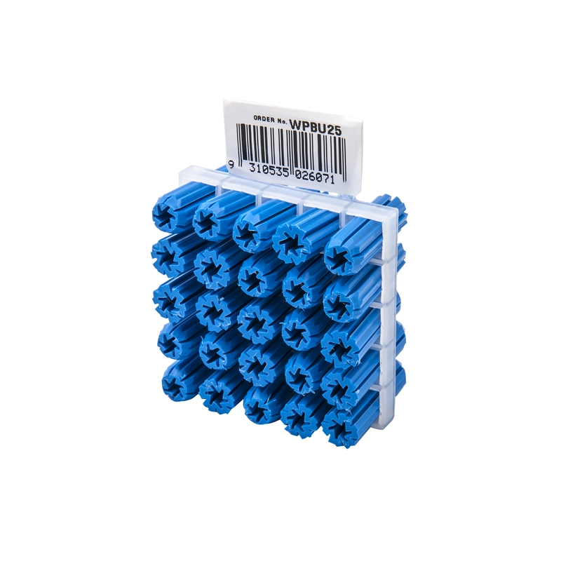 Ramset 8 x 25mm Blue Plastic Frame Wall Plugs 25 Pack Bunnings