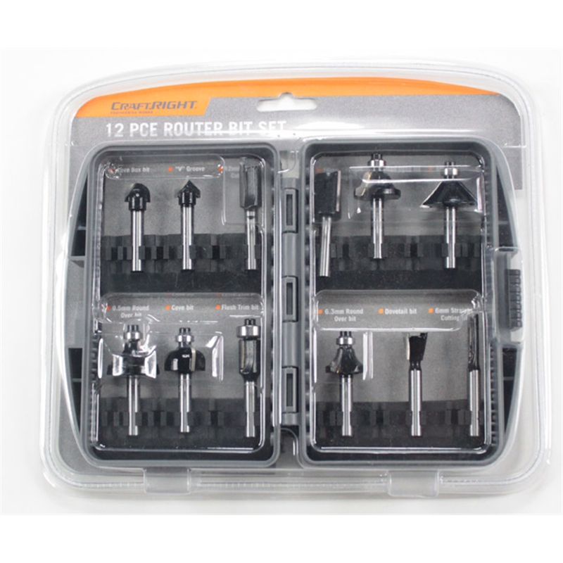 Craftright 12 Piece Router Bit Set I/N 6370152 Bunnings Warehouse