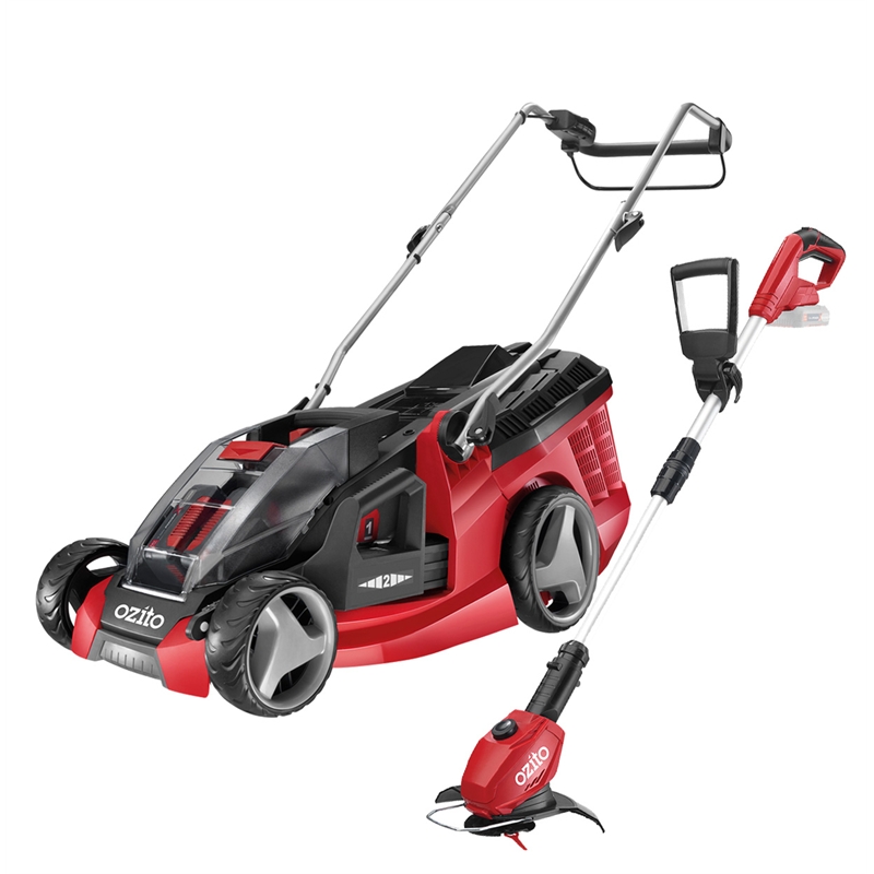 Ozito Power X Change Cordless Mower And Trimmer Combo Kit