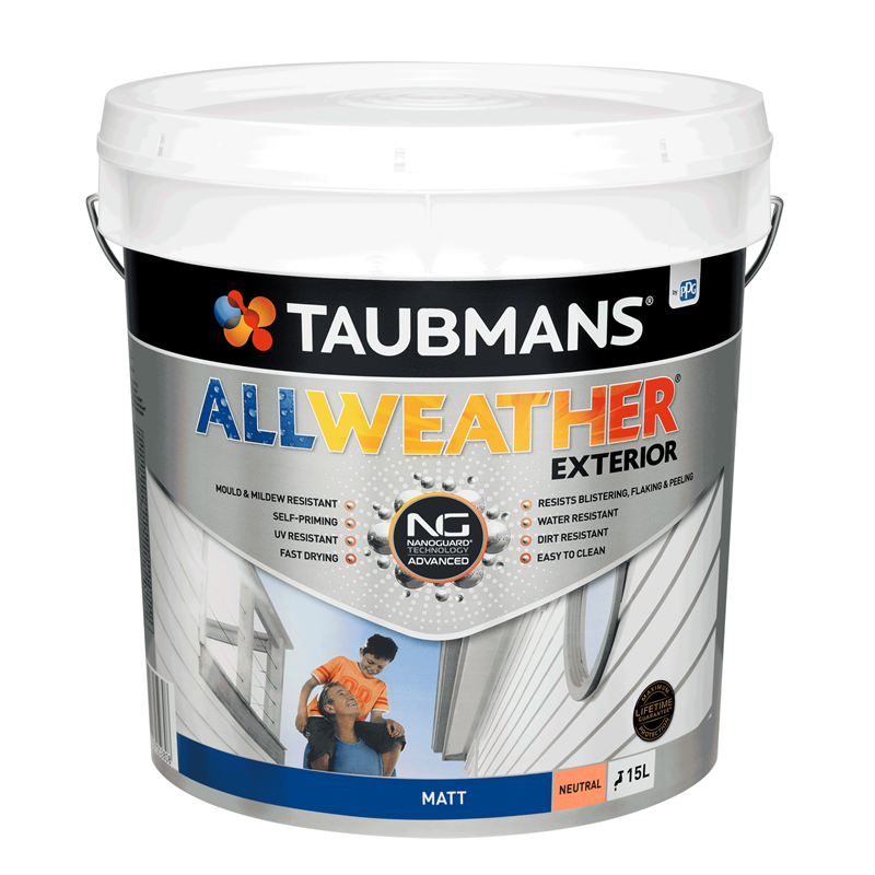 Taubmans All Weather Matt Neutral Exterior Paint 15L