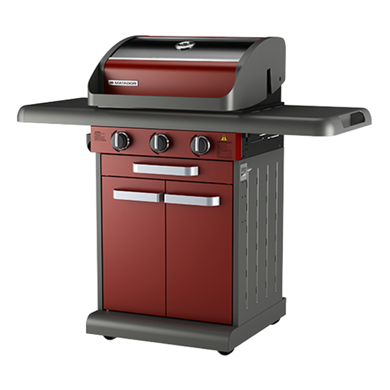 Matador 3 Burner Red Boss Hooded BBQ I/N 3170965 | Bunnings Warehouse