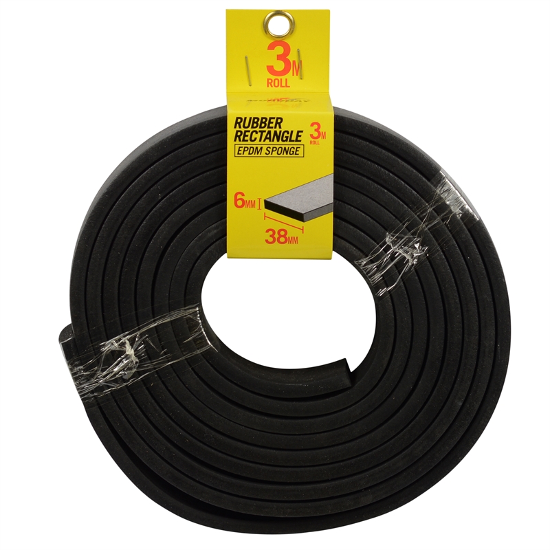 Moroday 6mm X 38mm X 3m Rubber Rectangle Black | Bunnings Warehouse