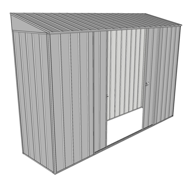 Build-a-Shed 3.0 x 0.8m Zinc Double Sliding Door Skillion Shed