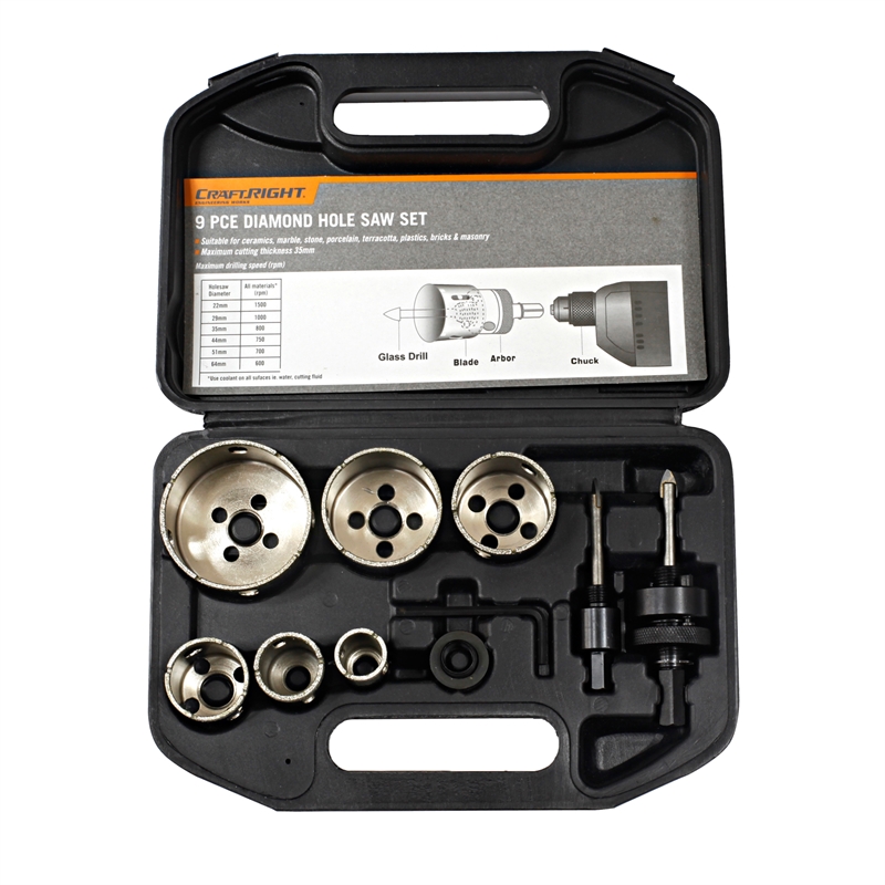 Craftright 9pce Diamond Holesaw Set Bunnings Warehouse