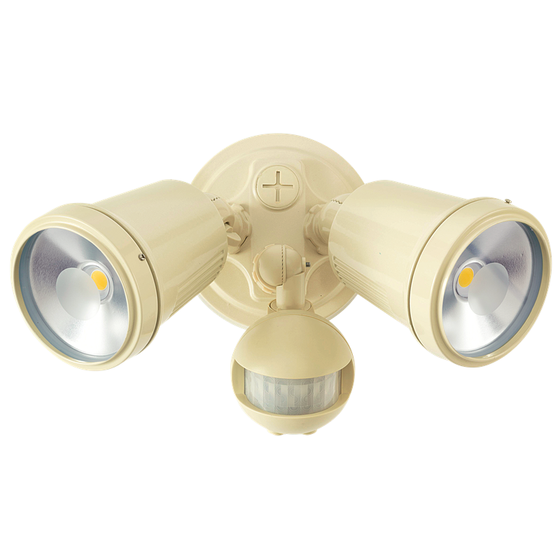 Brilliant Lighting Beige Twin LED Raptor II Security Flood Light with
