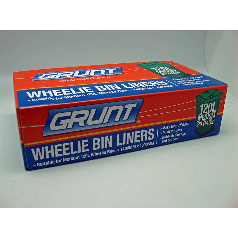 Grunt 120L Medium Wheelie Bin Liners 20 Pack Bunnings Warehouse