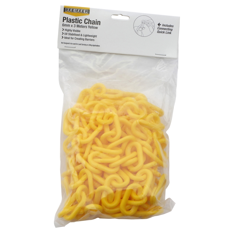 Pfeiffer 6mm x 3m Yellow Plastic Chain Bunnings Warehouse