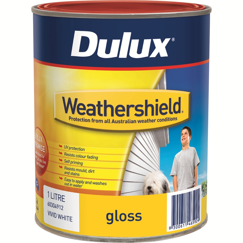  Dulux  Weathershield 1L Gloss Bold Yellow  Exterior Paint  