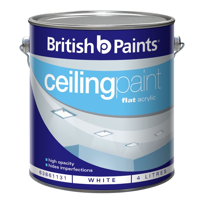 British Paints 4L White Ceiling Paint I/N 1420049 | Bunnings Warehouse