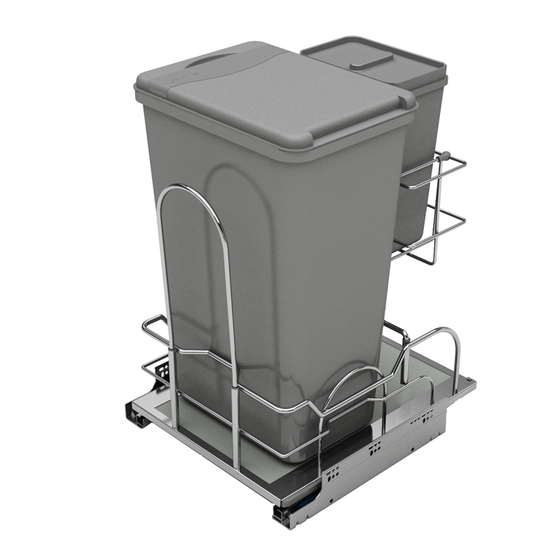 Rev A Shelf 30l Single Pull Out Waste Container With Bin And Lid