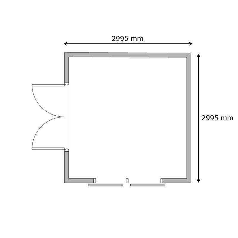 Build-a-Shed 3.0 x 2.3 x 3.0m Zinc Double Sliding and Double Hinge 