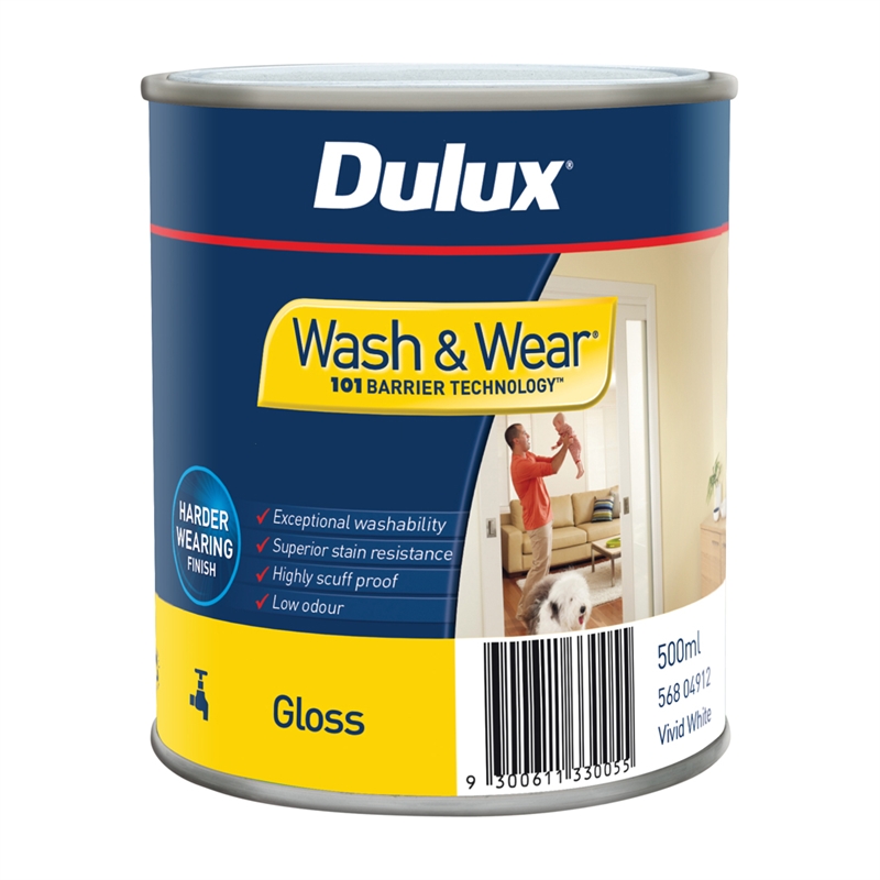  Dulux  Wash Wear 101 500ml Gloss White Interior Paint I N 