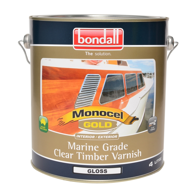 Bondall Monocel Gold 4L Gloss Marine Clear Timber Varnish ...